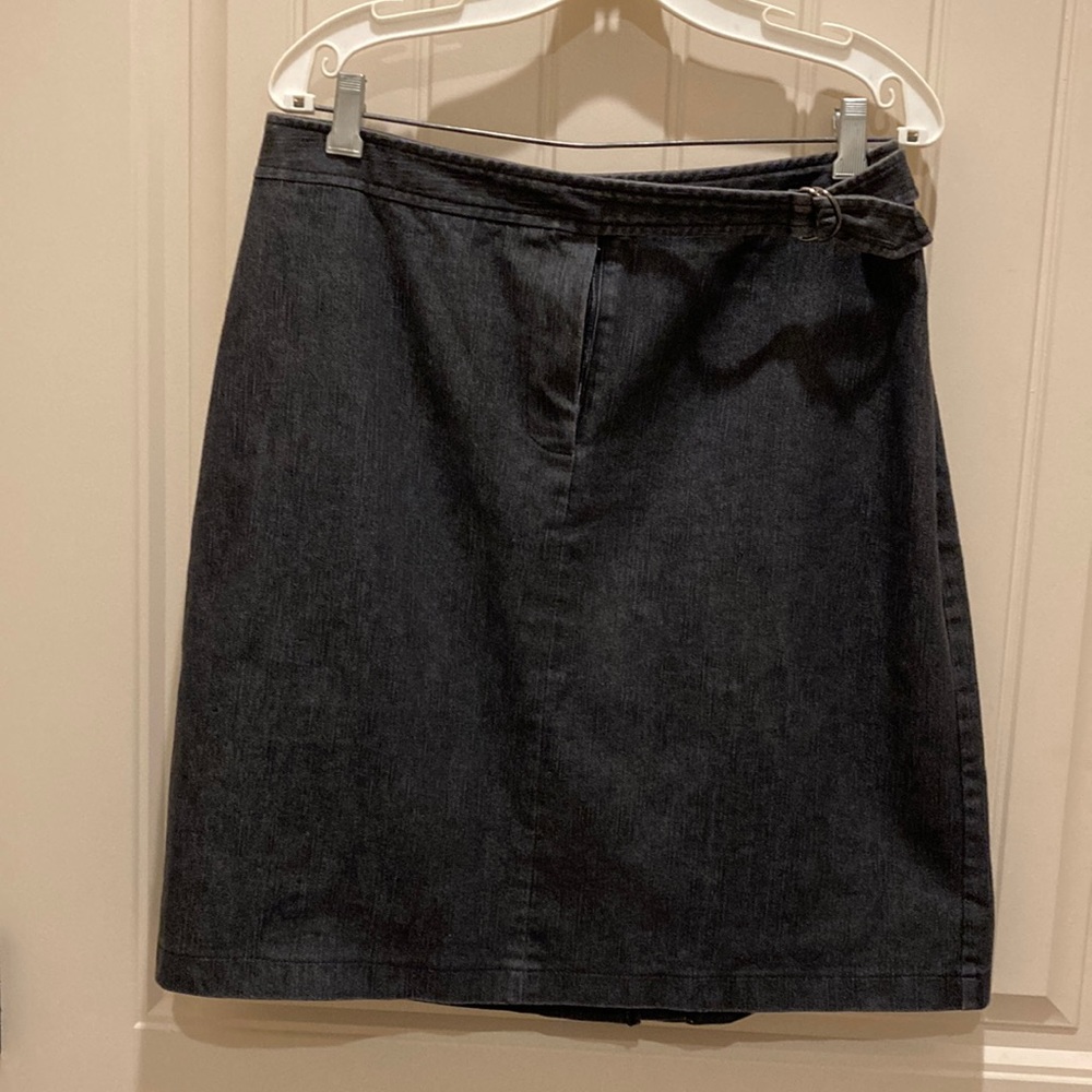 Northern Traditions Womens Size 16 Dark Blue Jean Skirt Belted Waist Cottagecore